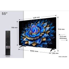TCL 55T69C 55" 4K UHD 2160p - Premium Brushed Metal Design for Stunning Visuals